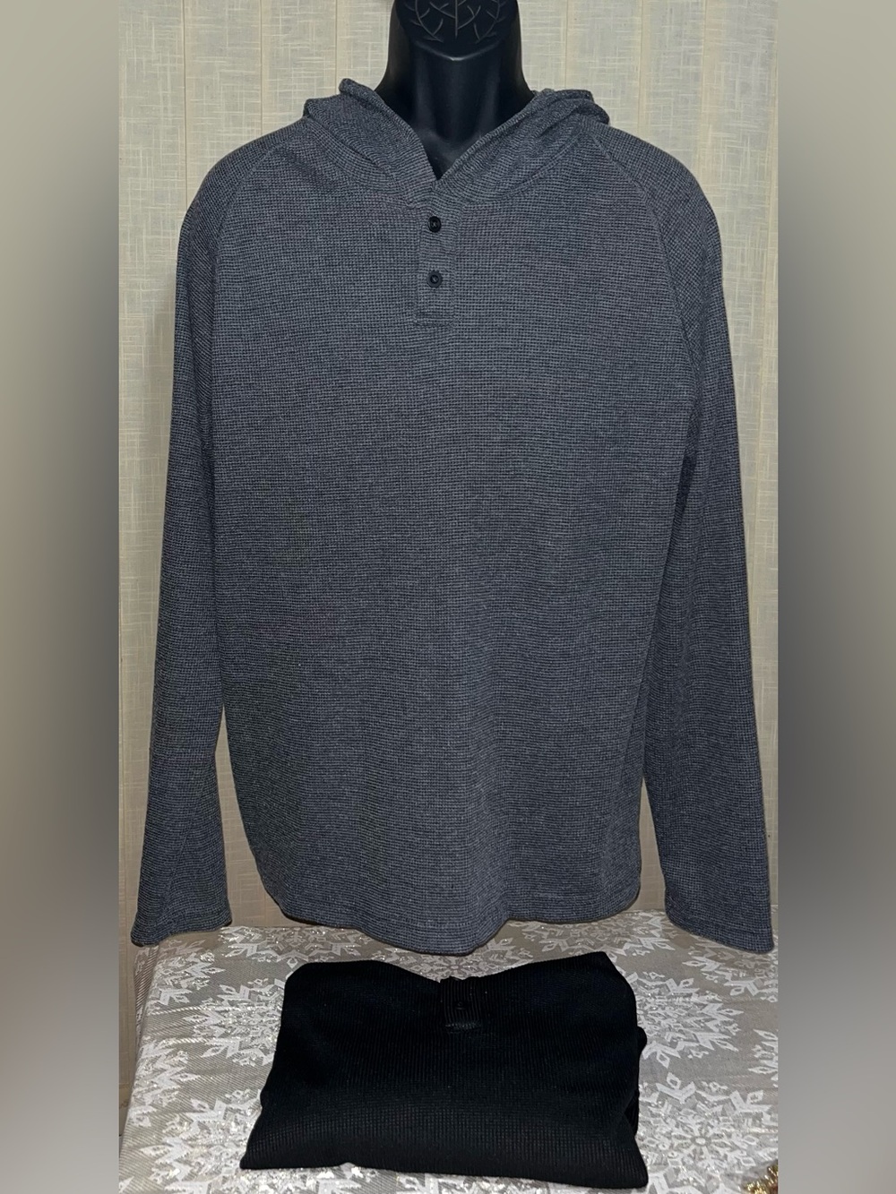 Men's Mountain Expeditions Grey Hooded Henley Thermal Shirts (2 qty)Sz XXL NWOT!